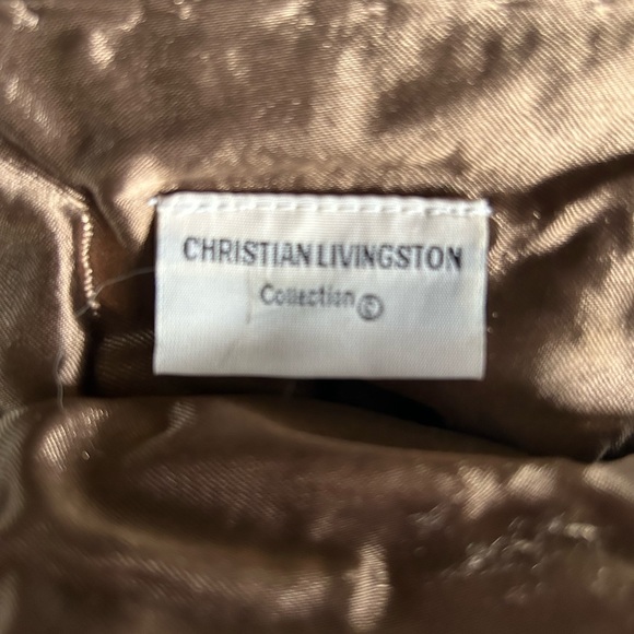 Christian Livingston evening bag velvet beaded front trim  plain backside. - Picture 5 of 6